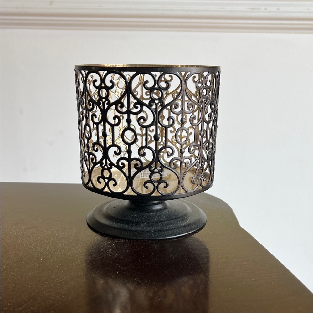 Bath & Body Works Black Filigree Pedestal Votive Holder